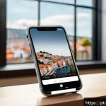 Home 16 이벤트기획 포트폴리오 제작 방법 - A modern digital portfolio showcase on a sleek smartphone screen held by a young professional with a...